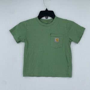 Carhartt Kids Pocket Tee Size 6 Green Short Sleeve T-Shirt Streetwear Cool Kid